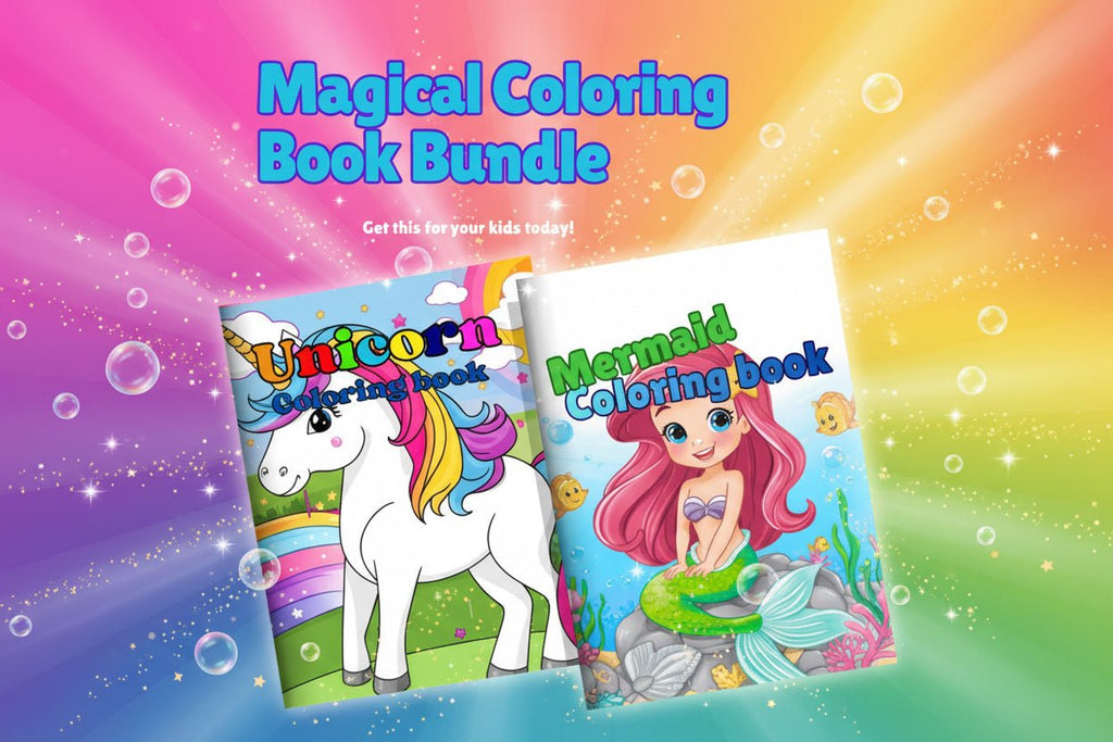 Magical Coloring Book Bundle for Kids – Unicorn, Mermaid & Fantasy Coloring Pages - DreamInkDigitals